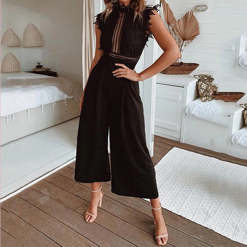 Long Women Jumpsuits 2020 Summer Plus Size Pants Sexy Halter Neck Off Shoulder Sleeveless Rompers Casual Playsuit Lady Overalls