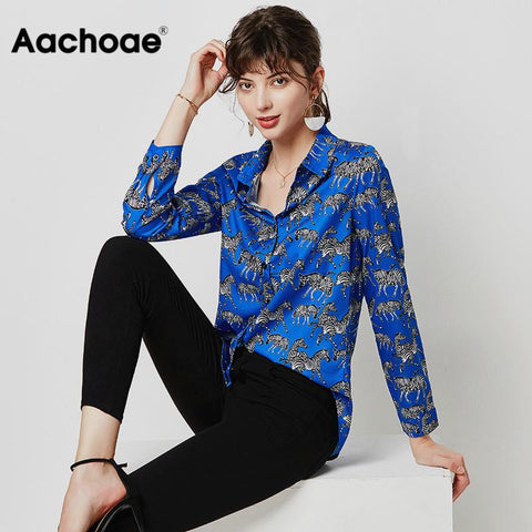 Fashion Womens Tops and Blouses Elegant long Sleeve Leopard OL Shirt Ladies V Neck chemise femme Office Lady Party Streetwear